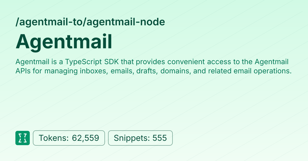 Admin - agentmail-to/agentmail-node | Context7 | Context7