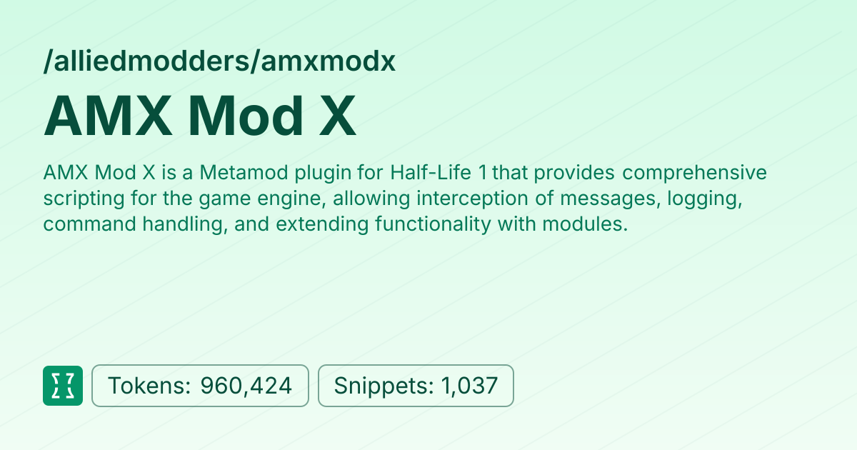 Admin - alliedmodders/amxmodx | Context7 | Context7