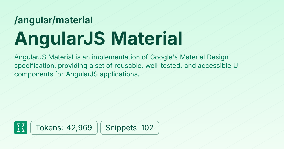 Admin - angular/material | Context7 | Context7