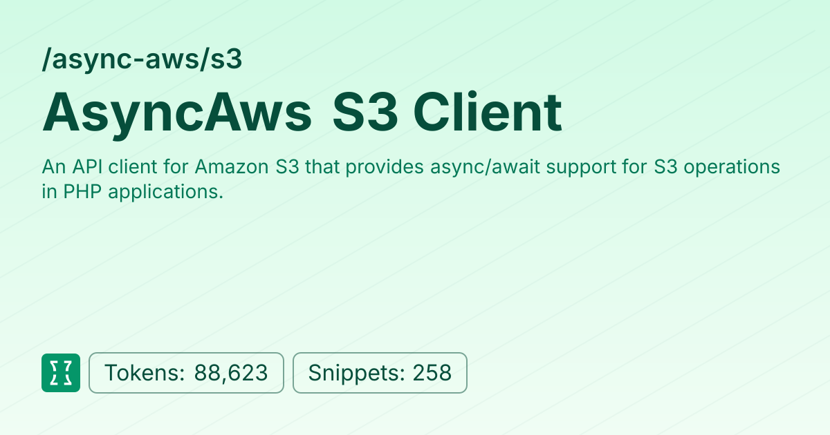 Admin - async-aws/s3 | Context7 | Context7