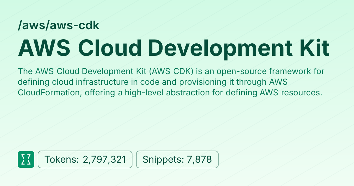 Admin - aws/aws-cdk | Context7 | Context7