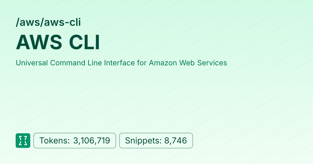 Admin - aws/aws-cli | Context7 | Context7