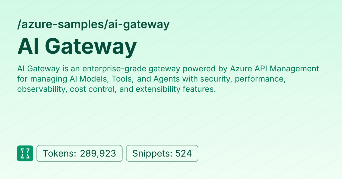 Admin - azure-samples/ai-gateway | Context7 | Context7