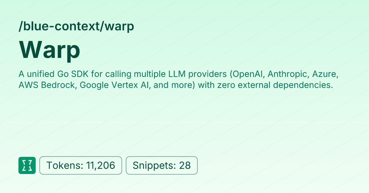 Admin - blue-context/warp | Context7 | Context7