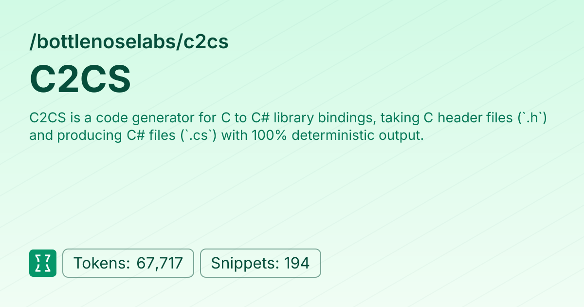 Admin - bottlenoselabs/c2cs | Context7 | Context7