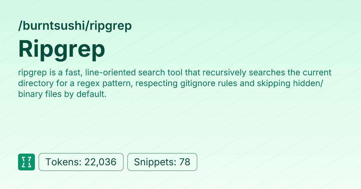 Ripgrep Latest Documentation Context7 Context7