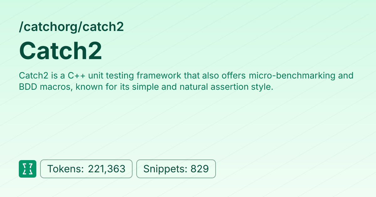 Admin - catchorg/catch2 | Context7 | Context7