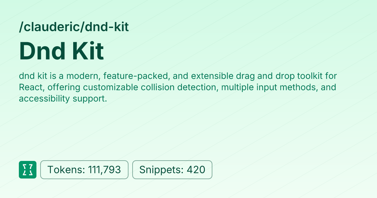 Dnd Kit (clauderic/dnd-kit) | Context7