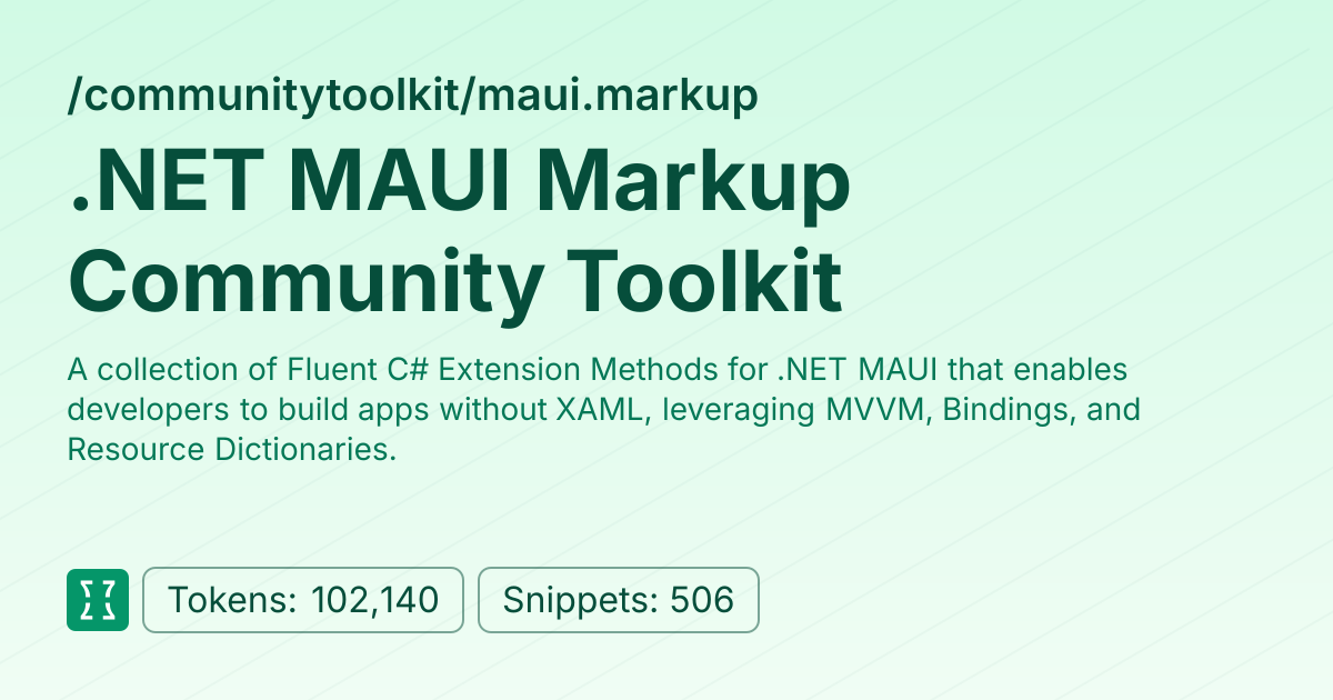 Admin - communitytoolkit/maui.markup | Context7 | Context7
