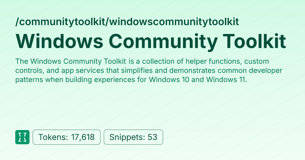 Admin - communitytoolkit/windowscommunitytoolkit | Context7 | Context7