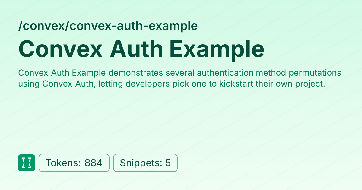 Convex Auth Example (convex/convex-auth-example) | Context7