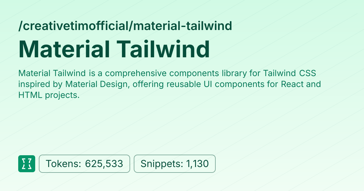 Admin - creativetimofficial/material-tailwind | Context7 | Context7