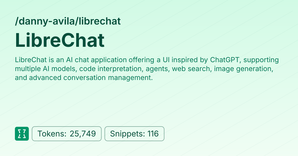 LibreChat (danny-avila/librechat) | Context7