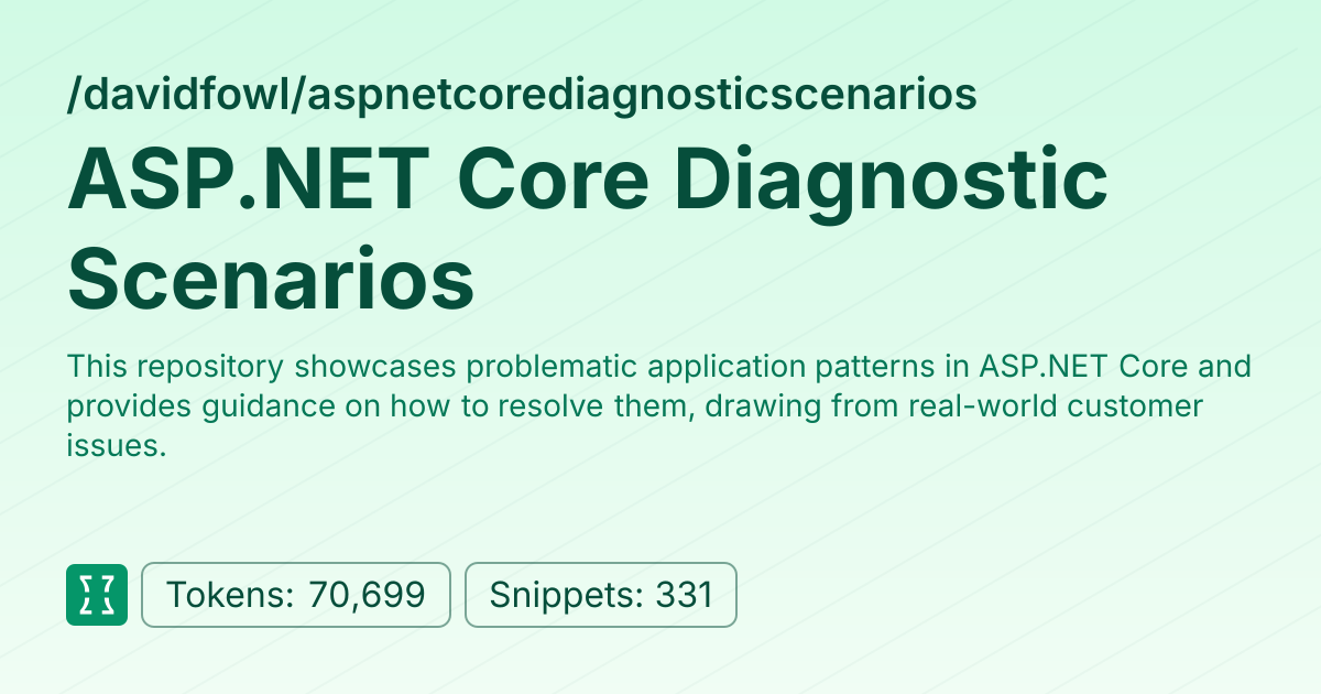 Admin - davidfowl/aspnetcorediagnosticscenarios | Context7 | Context7