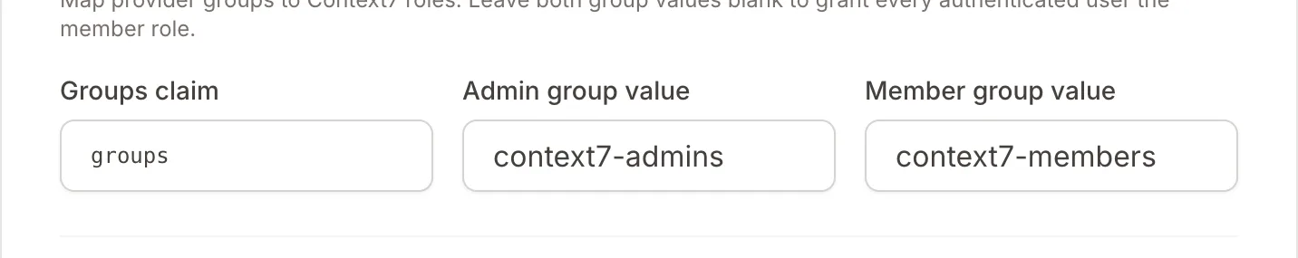 OIDC configuration card showing the Group mapping section