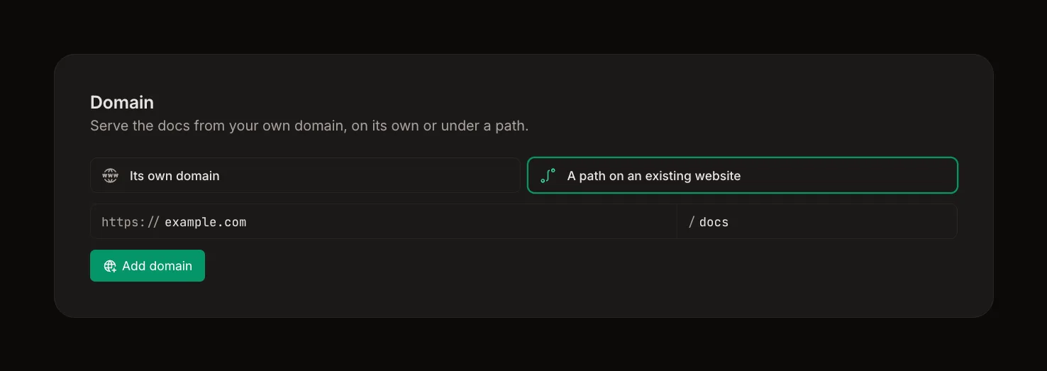 Configure a custom domain in Docs7