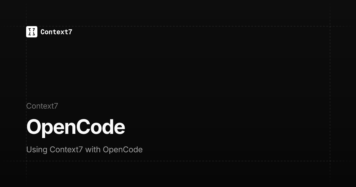 OpenCode - Context7 MCP