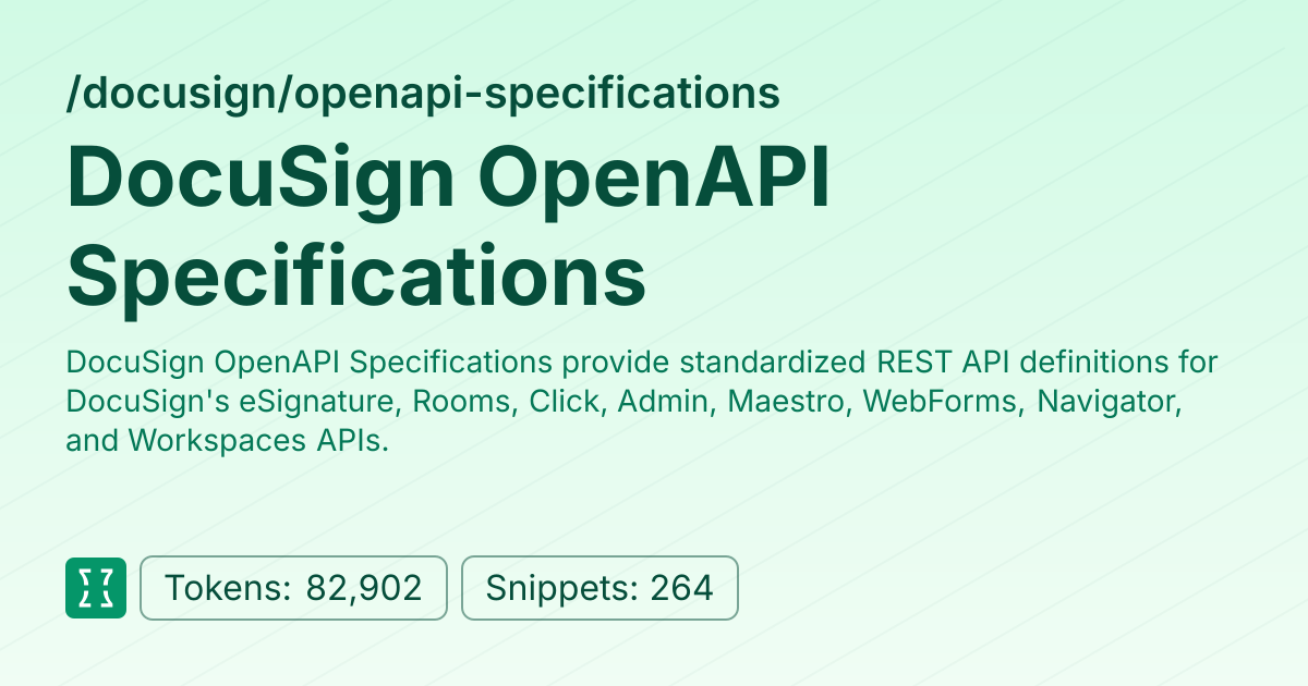 Admin - docusign/openapi-specifications | Context7 | Context7