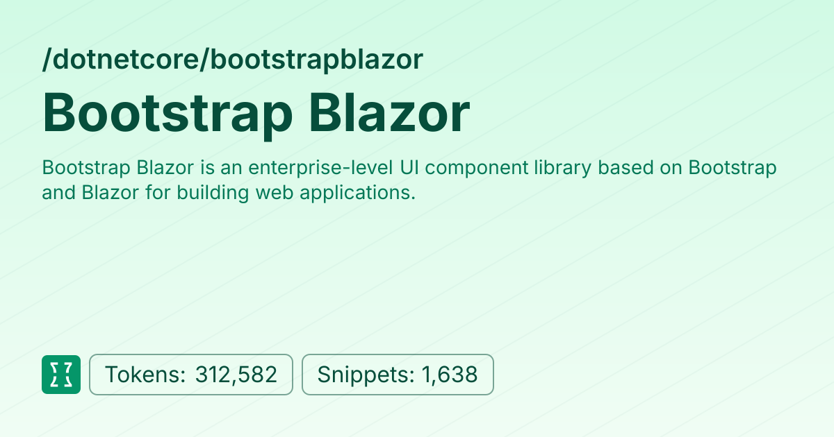 Admin - dotnetcore/bootstrapblazor | Context7 | Context7