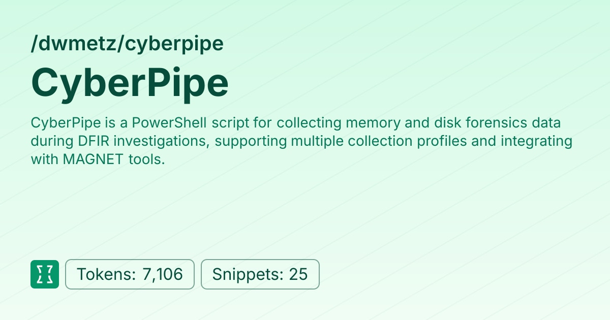 Admin - dwmetz/cyberpipe | Context7 | Context7
