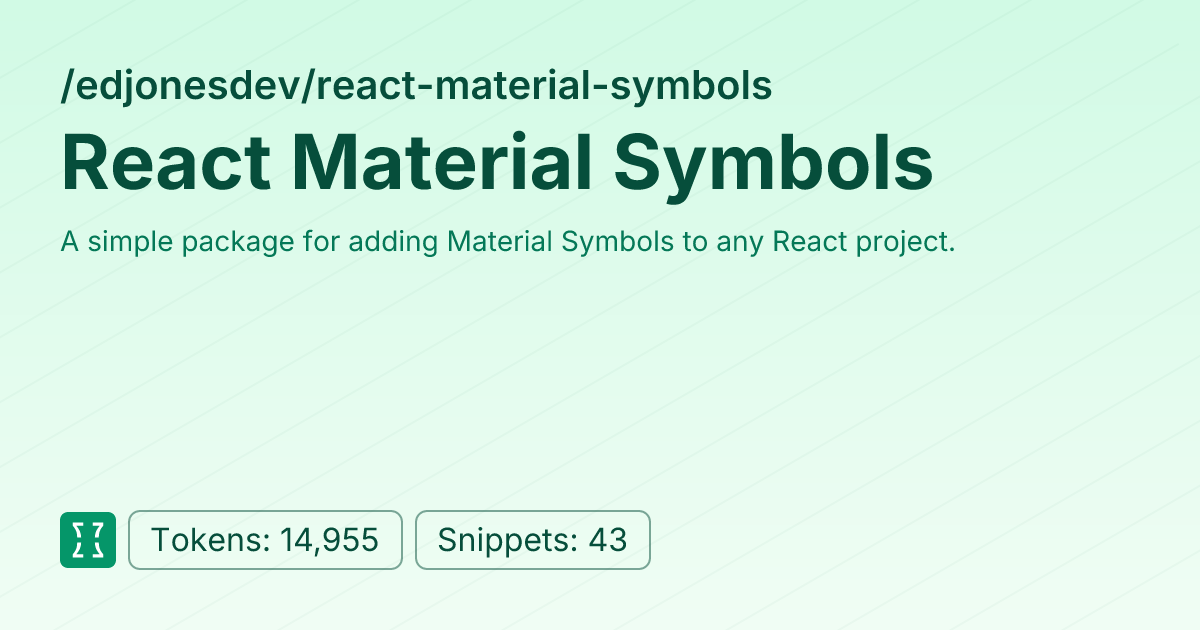 React Material Symbols (edjonesdev/react-material-symbols) | Context7