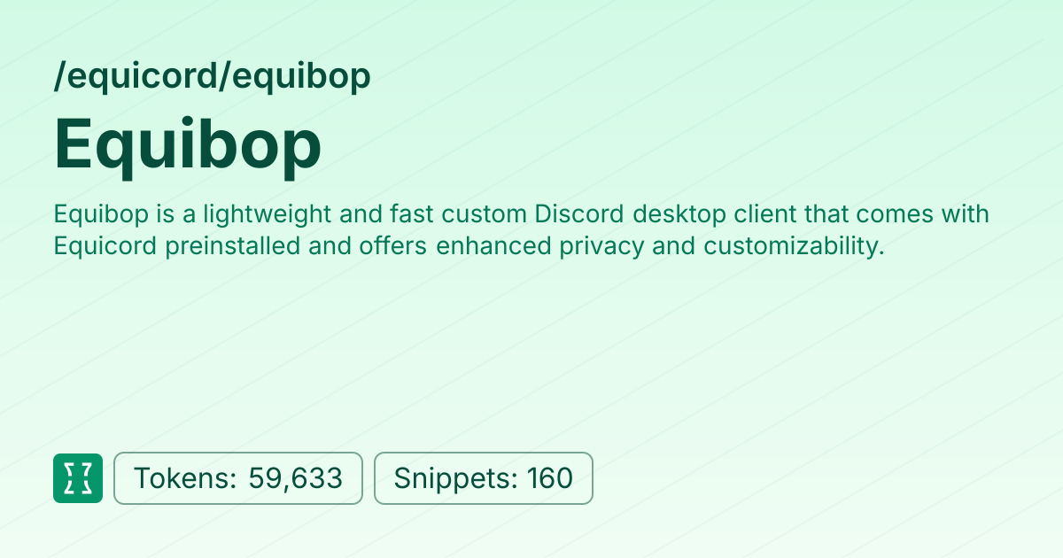 Equibop (equicord/equibop) | Context7