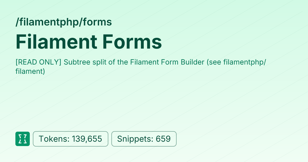 Filament Forms (filamentphp/forms) | Context7