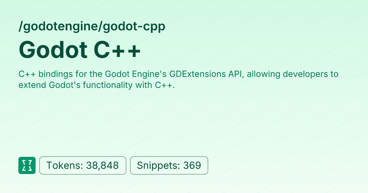 Godot C++ (godotengine/godot-cpp) | Context7
