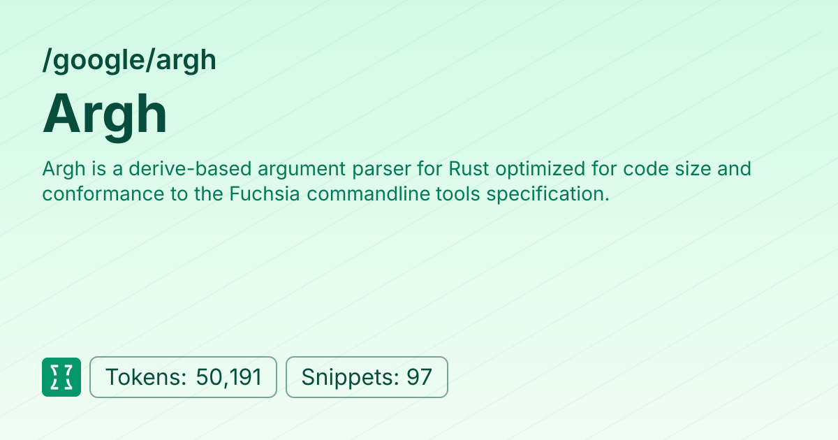 Argh (google/argh) | Context7