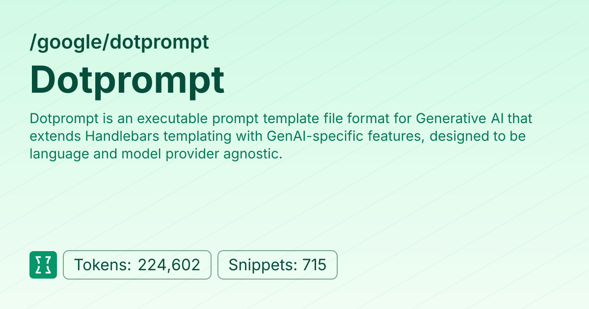 Admin - google/dotprompt | Context7 | Context7