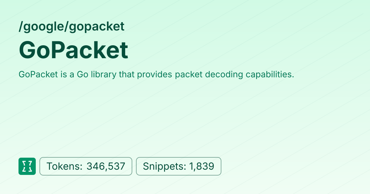 Admin - google/gopacket | Context7 | Context7