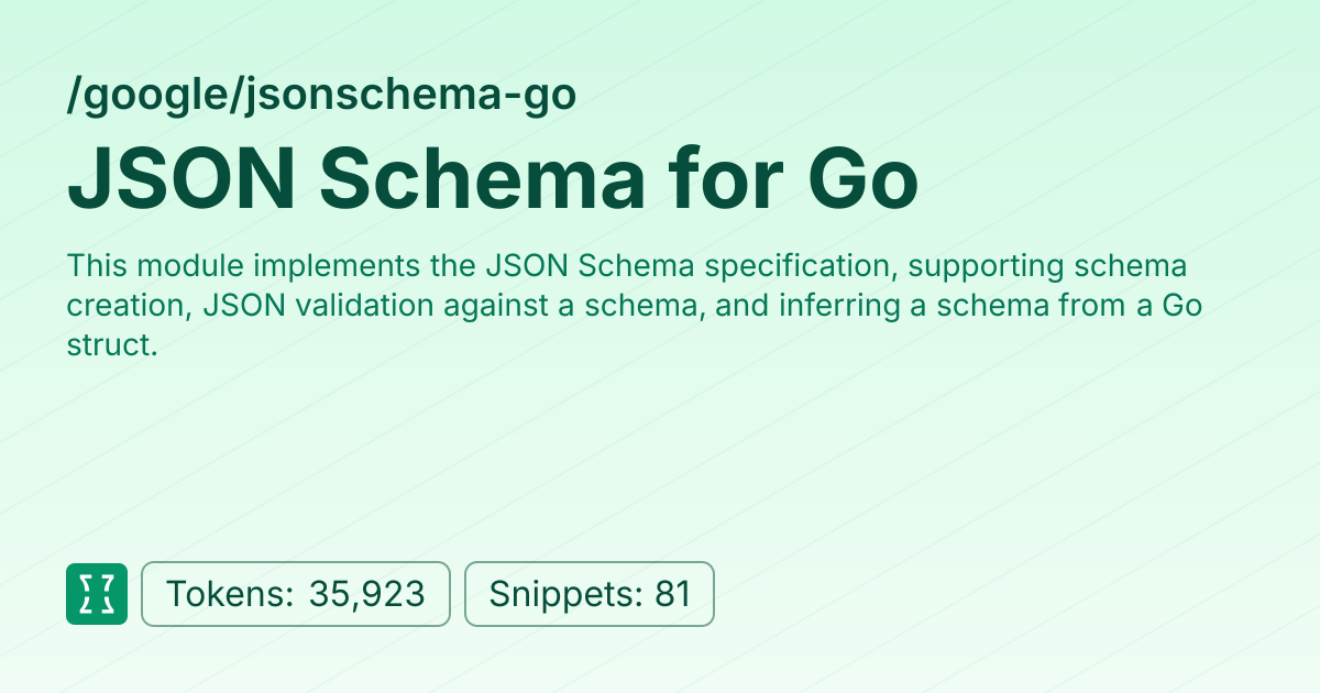 Admin - google/jsonschema-go | Context7 | Context7