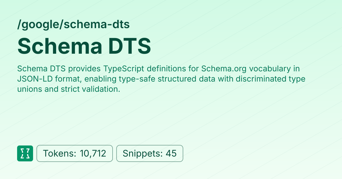 Admin - google/schema-dts | Context7 | Context7