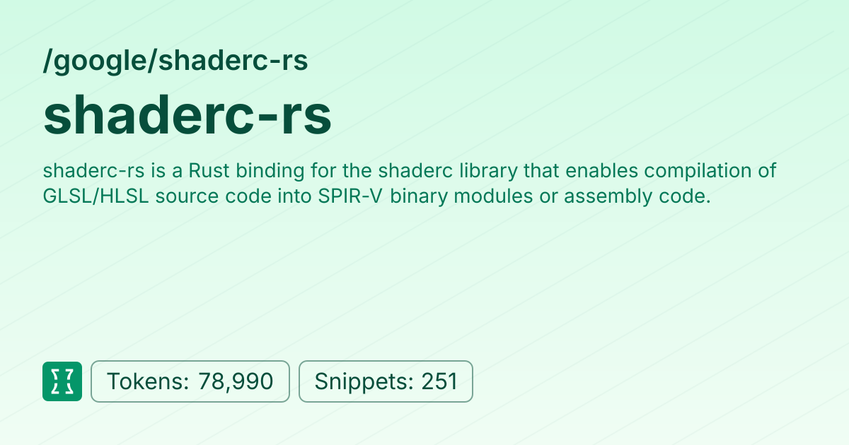 Admin - google/shaderc-rs | Context7 | Context7
