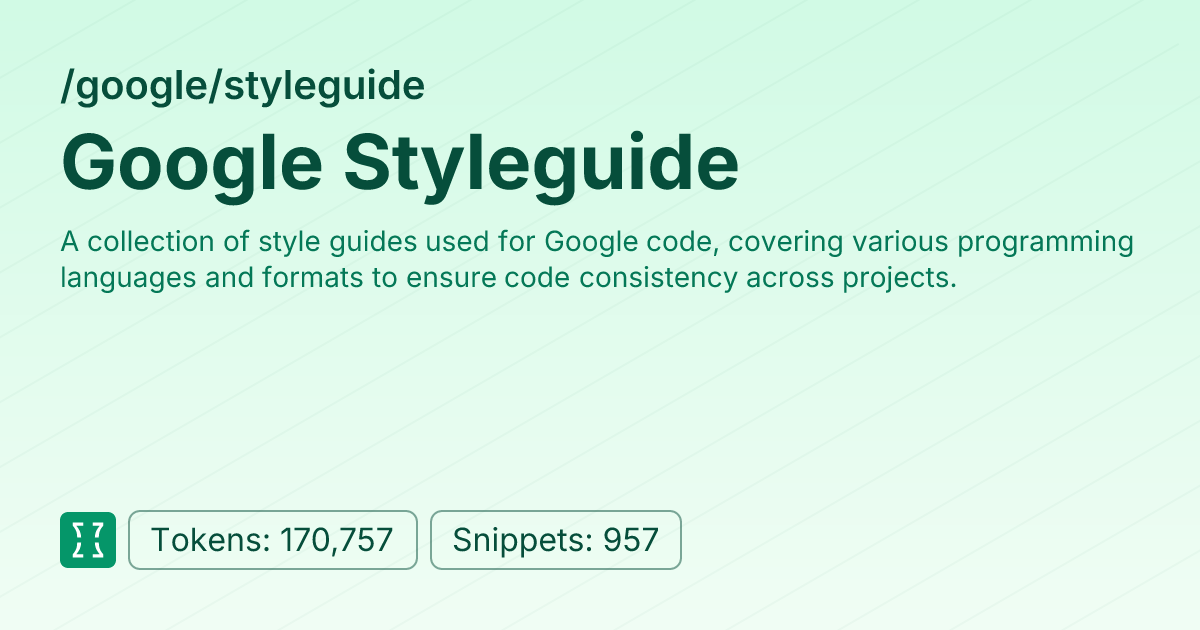 Admin - google/styleguide | Context7 | Context7