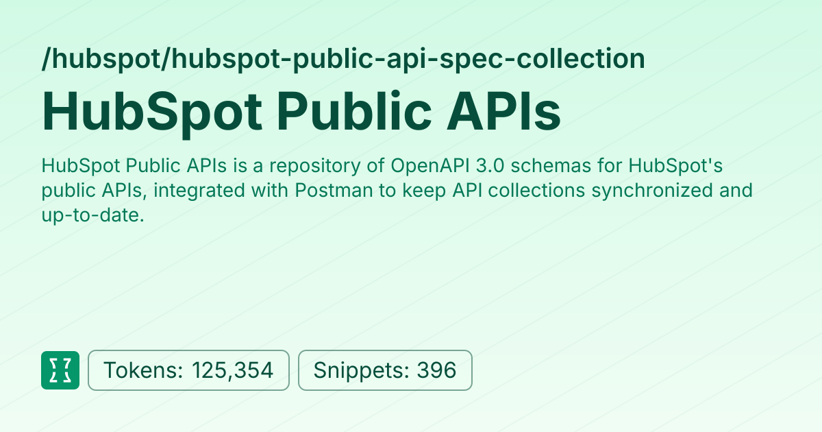 Admin - hubspot/hubspot-public-api-spec-collection | Context7 | Context7
