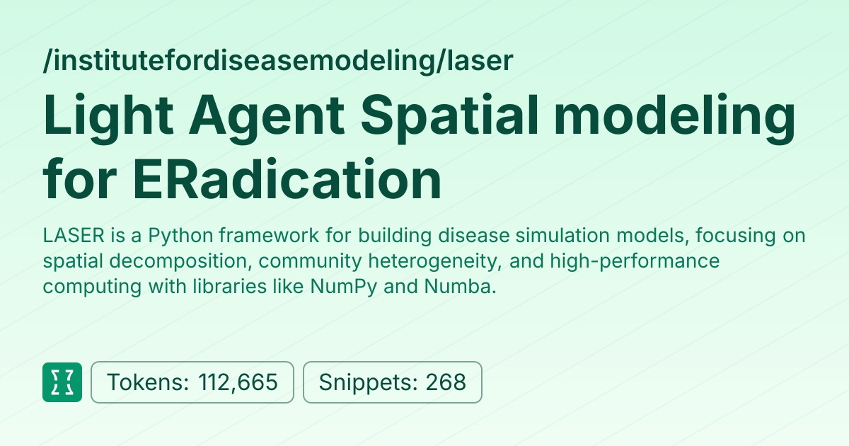 Admin - institutefordiseasemodeling/laser | Context7 | Context7