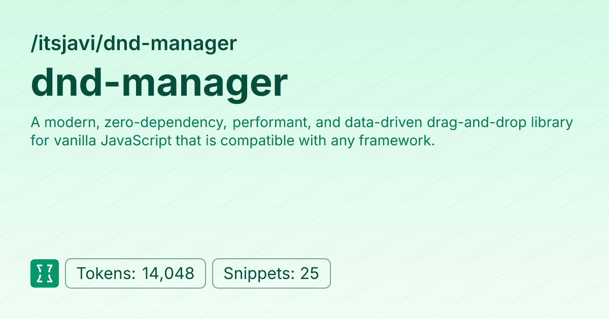 DND Manager (itsjavi/dnd-manager) | Context7
