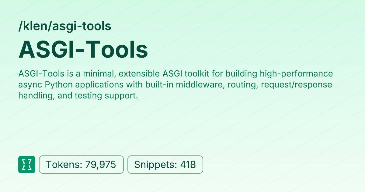 Admin - klen/asgi-tools | Context7 | Context7