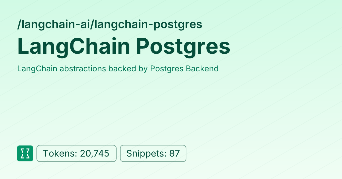 Admin - langchain-ai/langchain-postgres | Context7 | Context7