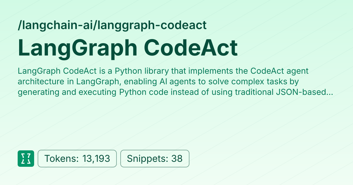 Admin - langchain-ai/langgraph-codeact | Context7 | Context7