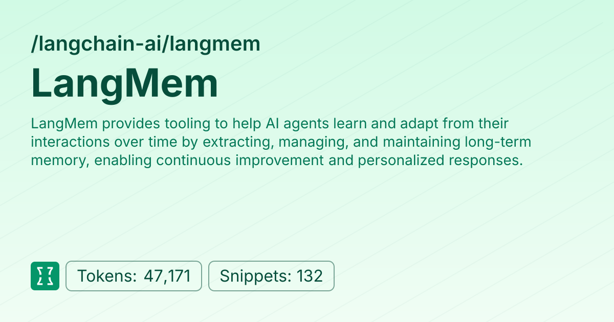 Admin - langchain-ai/langmem | Context7 | Context7