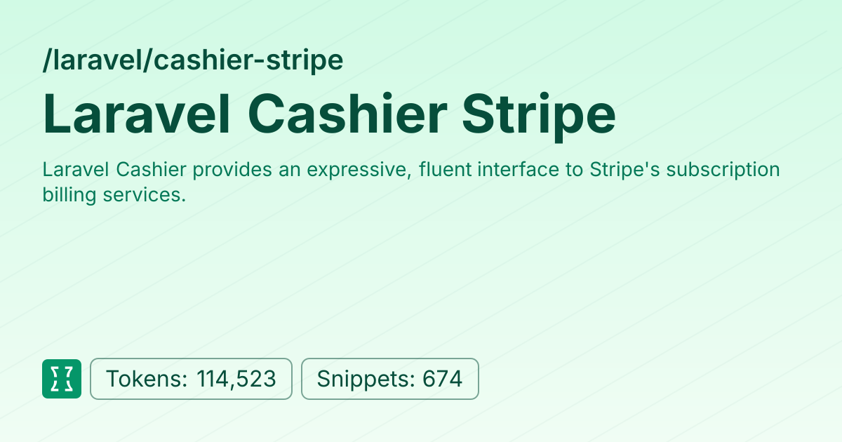 Admin - laravel/cashier-stripe | Context7 | Context7