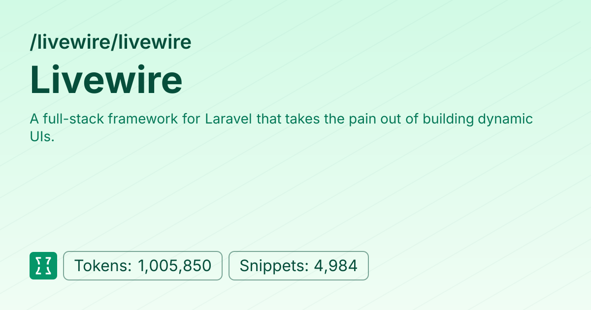 Admin - livewire/livewire | Context7 | Context7