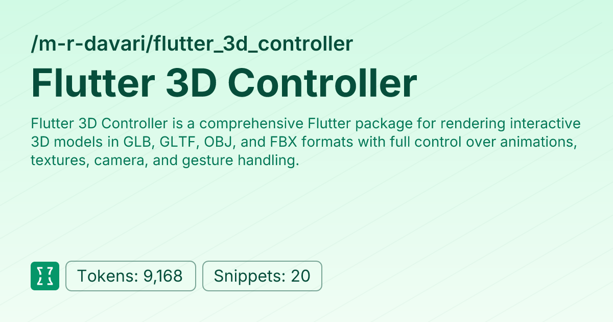 Flutter 3D Controller (m-r-davari/flutter_3d_controller) | Context7