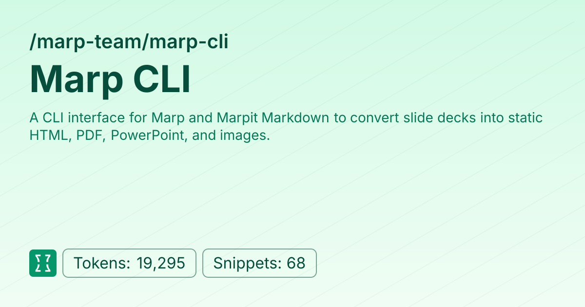 Marp CLI (marp-team/marp-cli) | Context7