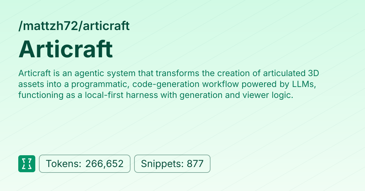 Articraft (mattzh72/articraft) | Context7