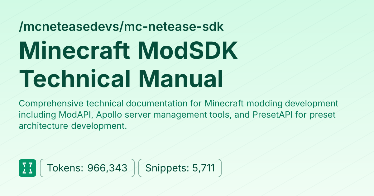 Admin - mcneteasedevs/mc-netease-sdk | Context7 | Context7