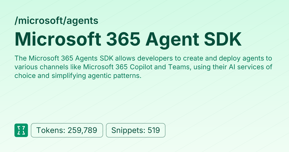 Admin - microsoft/agents | Context7 | Context7