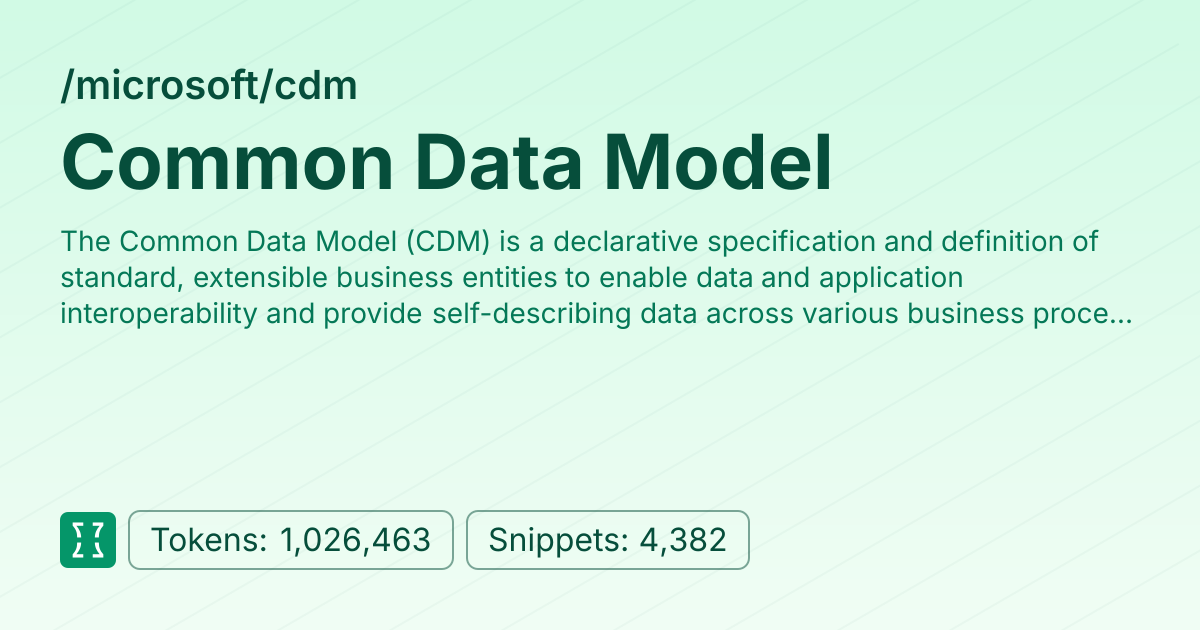 Admin - microsoft/cdm | Context7 | Context7